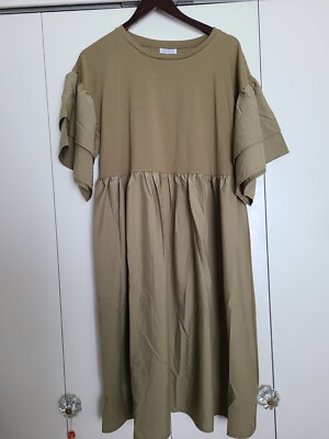 Babydoll Dress Olive Green Sweet Salt Ruffle Sleeves Size L | eBay Babydoll Dress Olive Green Sweet Salt Ruffle Sleeves Size L | eBay