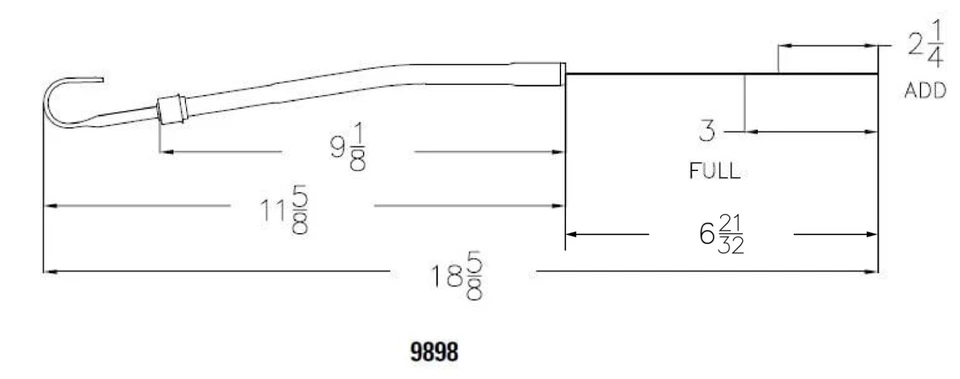 Varilla de medición de aceite de motor cromada Mr. Gasket 9898 Foto 3 de 3