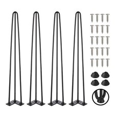 Heavy Duty Hairpin Table Legs - 40 Inch Industrial Black Furniture Legs - 1/2...