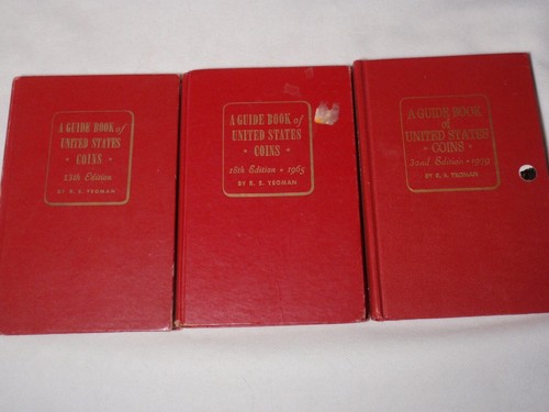Lot 3 Vtg Guide Book of United States Coins by R.S Yeoman: 13th, 18th, 32nd Edit