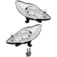 Scheinwerfer Set Links & Rechts H4 FüR Peugeot 107 Inkl. Osram Lampen