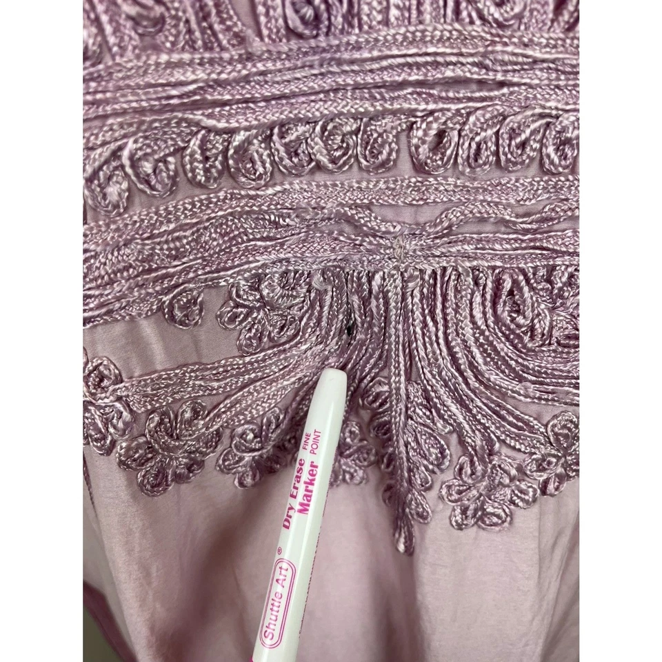 Maxi Vestido Matta New York Seda Tejido Púrpura Borla Para Mujer Talla Única Caftán  Foto 4 de 4