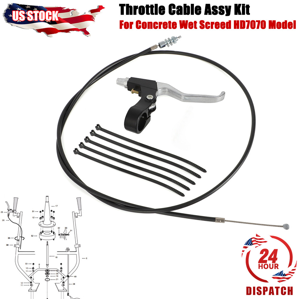 For Concrete Wet Screed Throttle Cable Assy Kit Throttle Control Lever HD7070