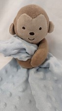 Child of Mine Carters Blue Lovey Plush Monkey I Love Mommy Rattle Satin Blanket