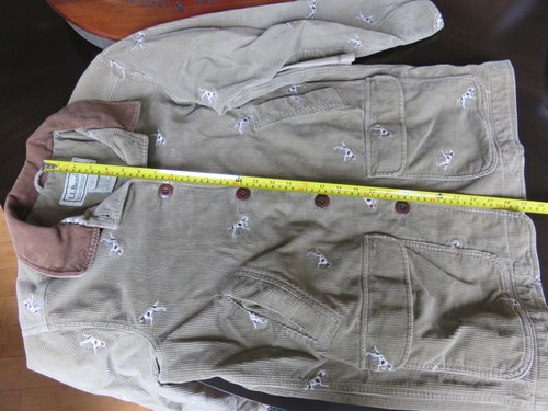 LL Bean Green Corduroy Barn Chore Coat Jkt W Hunting Dogs Sz M-RARE! EXC COND! - Picture 21 of 21