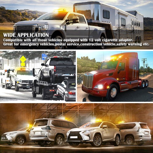 LED Emergency Warning Strobe Light Car Roof Amber & White Bar Flashing Beacon - Picture 48 of 73