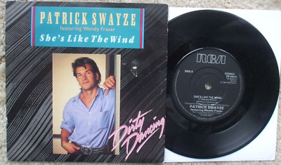 Patrick Swayze - She's Like The Wind / Stay - EX- 45 + Card PS - LOW BUY IT NOW