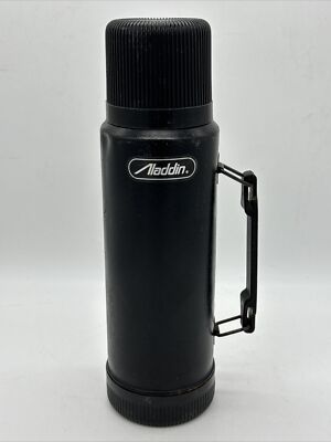 Aladdin Thermos Rugged American Quart Steel Black Made USA 37210 VTG Small  Dent | eBay