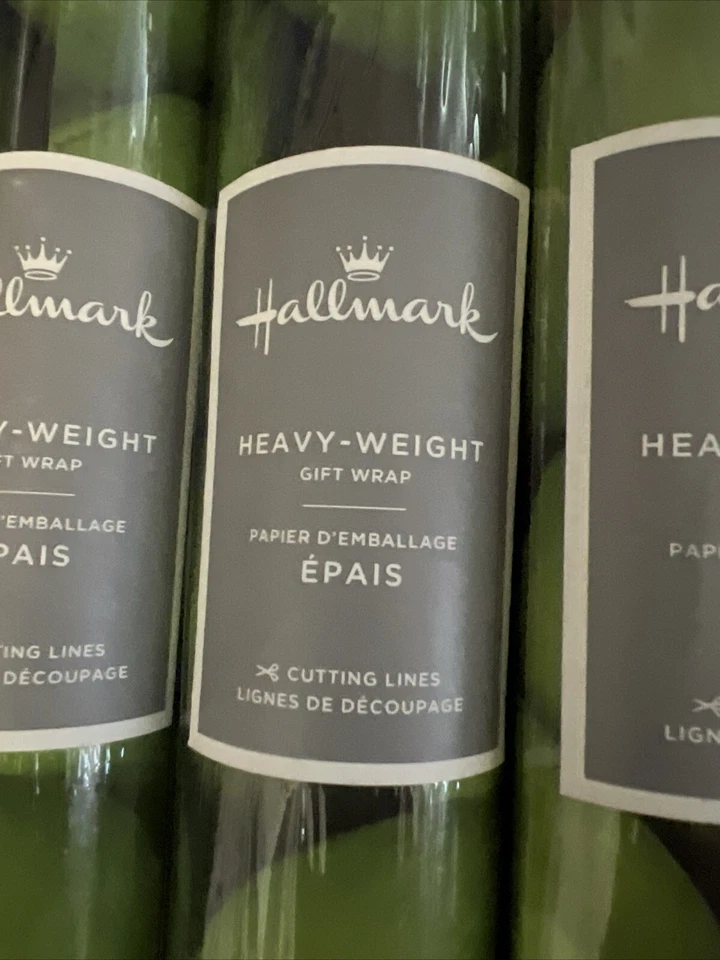 Hallmark Wrapping Paper GREEN APPLE with Cutlines on Reverse 3 Rolls 45 Sq Ft - Image 3 of 4