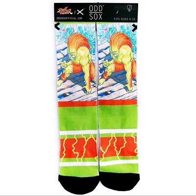 Odd Sox Street Fighter Crew Socks Mens Womens Video Game Blanka