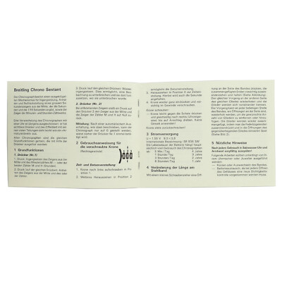 Notice Originale BREITLING Pour Montre CHRONO SEXTANT - Manuel D'occasion