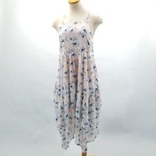 Anthropologie Moon River Dress Women XS Pink Floral Halter Asymmetric Tiered