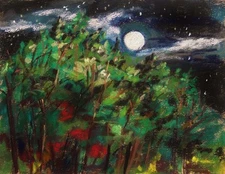 MOON  Landscape  ORIGINAL Pastel Painting JMW art John Williams Impressionism