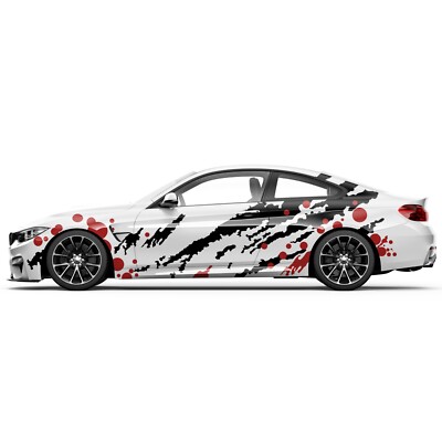 Auto Seitenaufkleber SET Kralle Risse Brutal Kreise Autoaufkleber Tuning Sticker