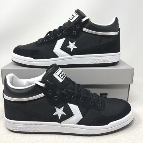 Converse Fastbreak Pro Leather Suede Mid Black White Men's Shoes A09869C