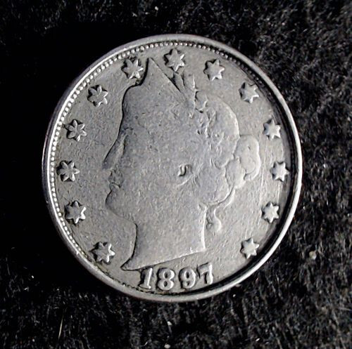 1897 Liberty Nickel, V Nickel, 5 Cent - Picture 1 of 2