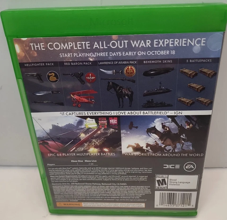 Battlefield 1 Early Enlister Deluxe Edition Microsoft Xbox One, 2016 - Image 2 of 4