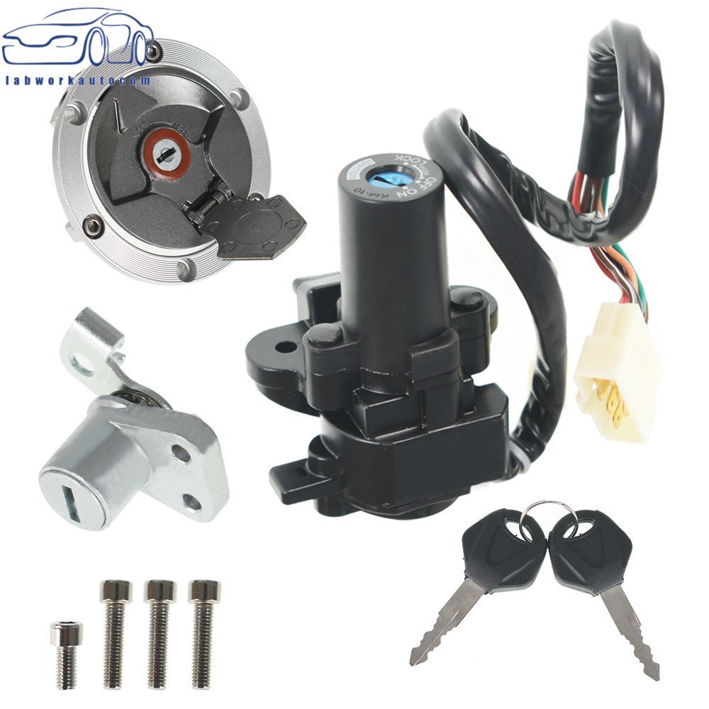 Ignition Switch Lock Gas Cap Cover Set For Kawasaki Ninja