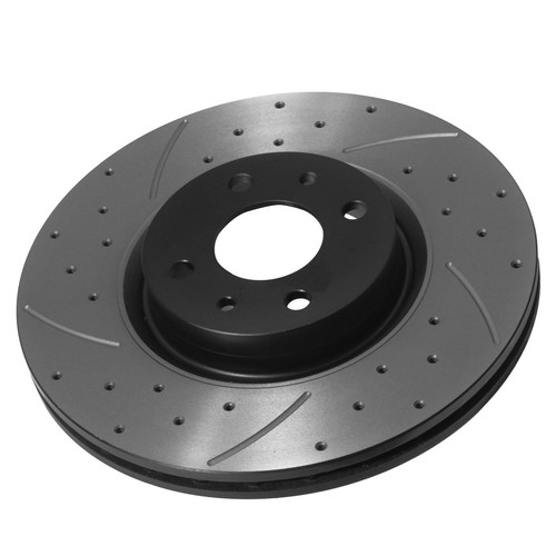 FRONT DRILLED GROOVED 285mm BRAKE DISCS FOR FIAT 500 ABARTH 595 695 1.4 2007+ - Picture 2 of 8
