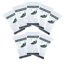 8 Pack Emergency Solar Blanket 83"x63" Mylar Insulating Thermal Heat Packets XL
