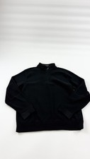 Greg Norman Pullover Mens Large Black 1/4 Zip Fleece Shark Logo Outdoor Golf