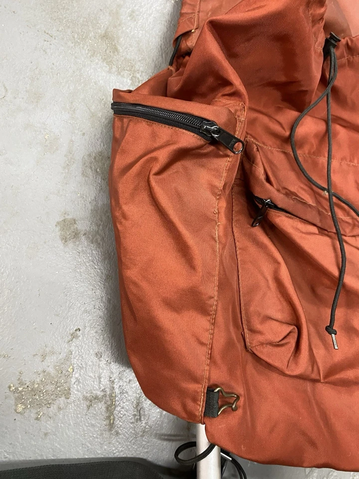 VTG 1980's Eastern Mountain Sports EMS Mochila de camping con marco externo Naranja Foto 4 de 4
