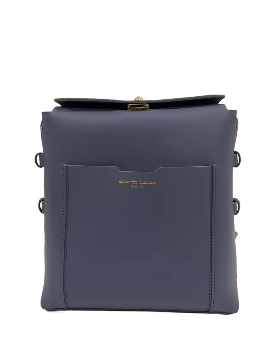 Samantha Thavasa Blue Mini Leather Backpack With Adjustable Straps & Gold Hardwa Samantha Thavasa Blue Mini Leather Backpack With Adjustable  main image 2