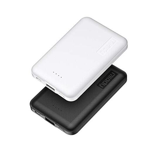 2-Pack 5000mAh Mini Power Bank with USB-C Fast Charging 5V 2.4A