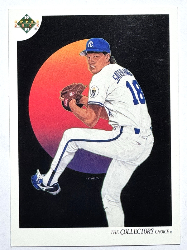 BRET SABERHAGEN Kansas City Royals 1991 Upper Deck Baseball Card #33