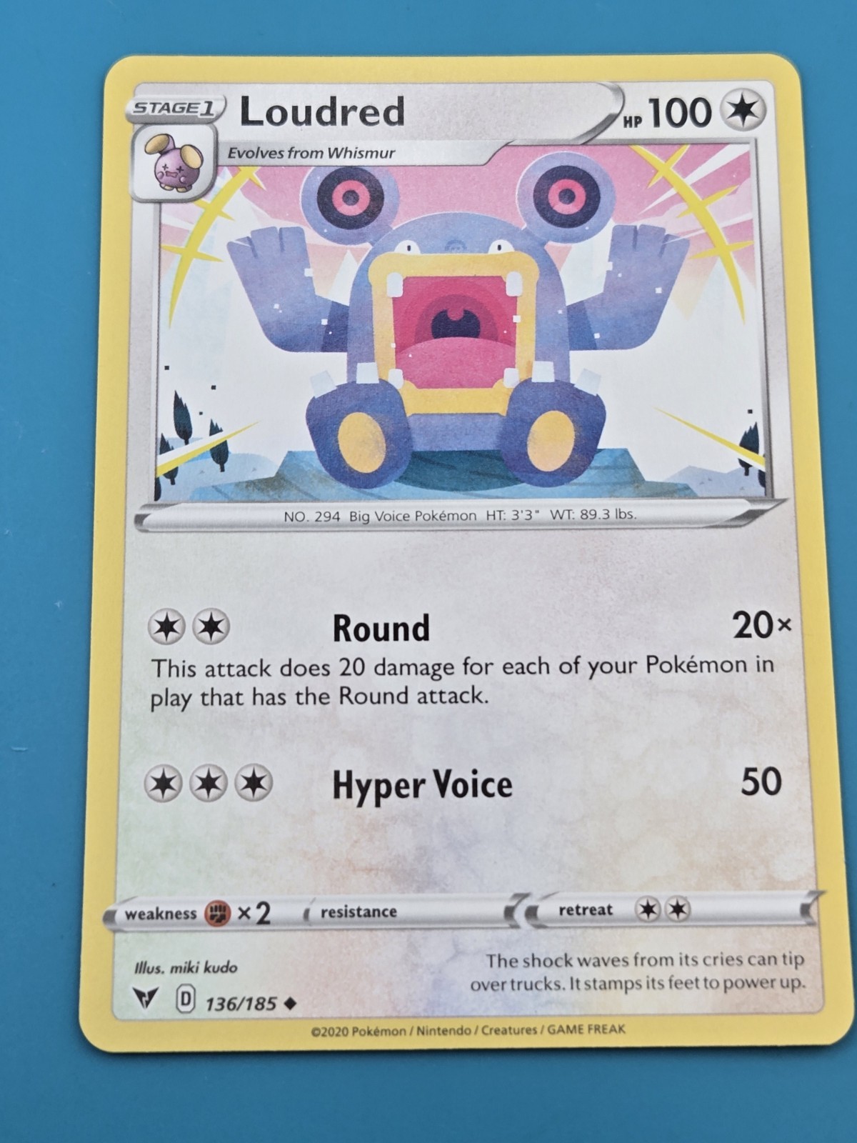 Pokemon Vivid Voltage Loudred Uncommon Card 136/185 NM