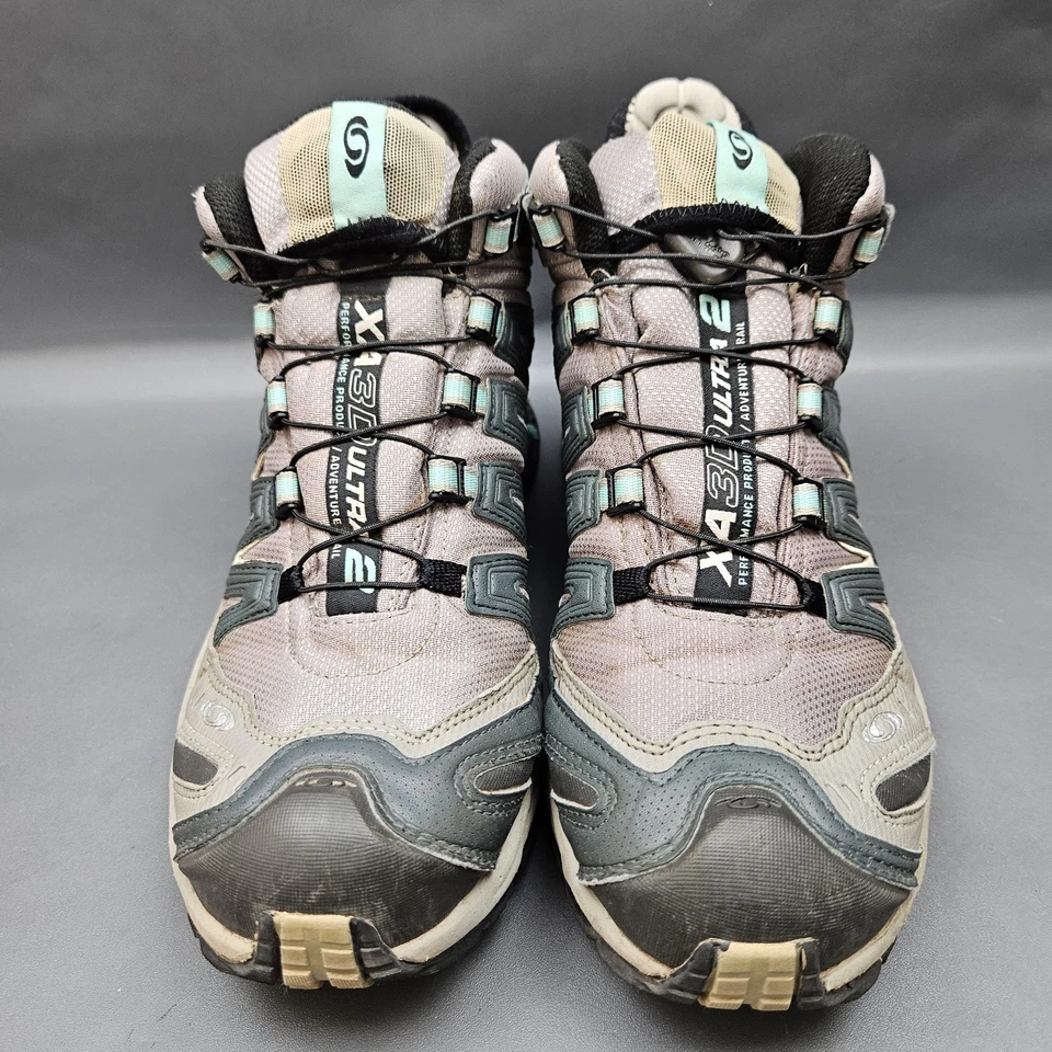 Salomon XA 3D Ultra 2 GTX Boots Womens Size 7.5 Gray Mint Hiking Waterproof - Image 3 of 4