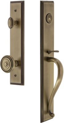 Grandeur CARSGRSOL_ESET_234 Carre Solid Brass Rose Keyed Entry - Brass