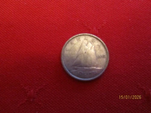 1952 - Silver dime from Canada - Fine  . See pics !