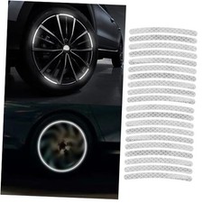 20PCS Car Wheel Stripe Reflective Stickers, Car Wheel Night Safety White