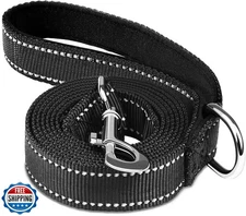 Dog Leash 6 FT, Double Sided Reflective Dog Leash with Soft Padded Handle, Du
