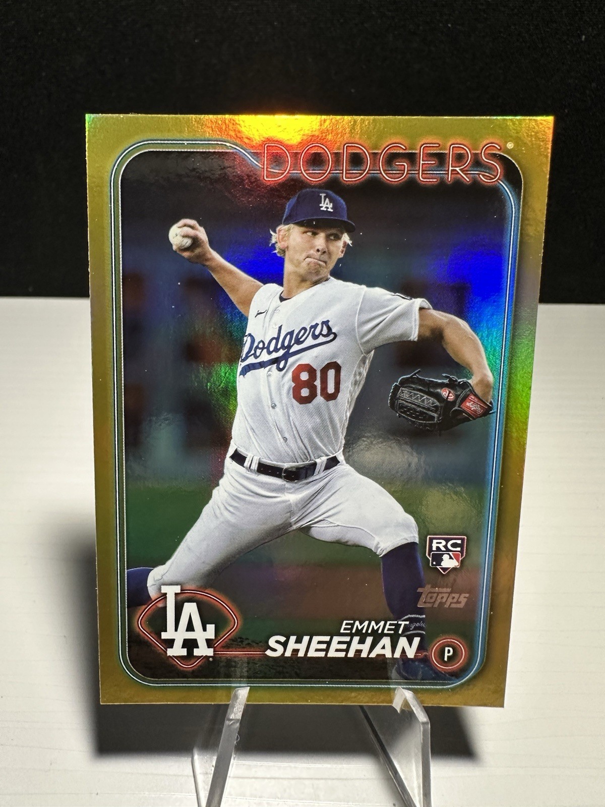 Emmet Sheehan 2024 Topps Series 1 Gold Foil RC #283 Los Angeles Dodgers