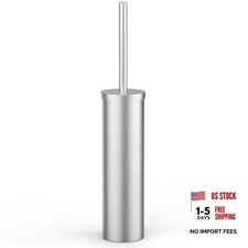 Stainless Steel Toilet Brush and Holder Set Brushed Silver Heavy Duty Toilet