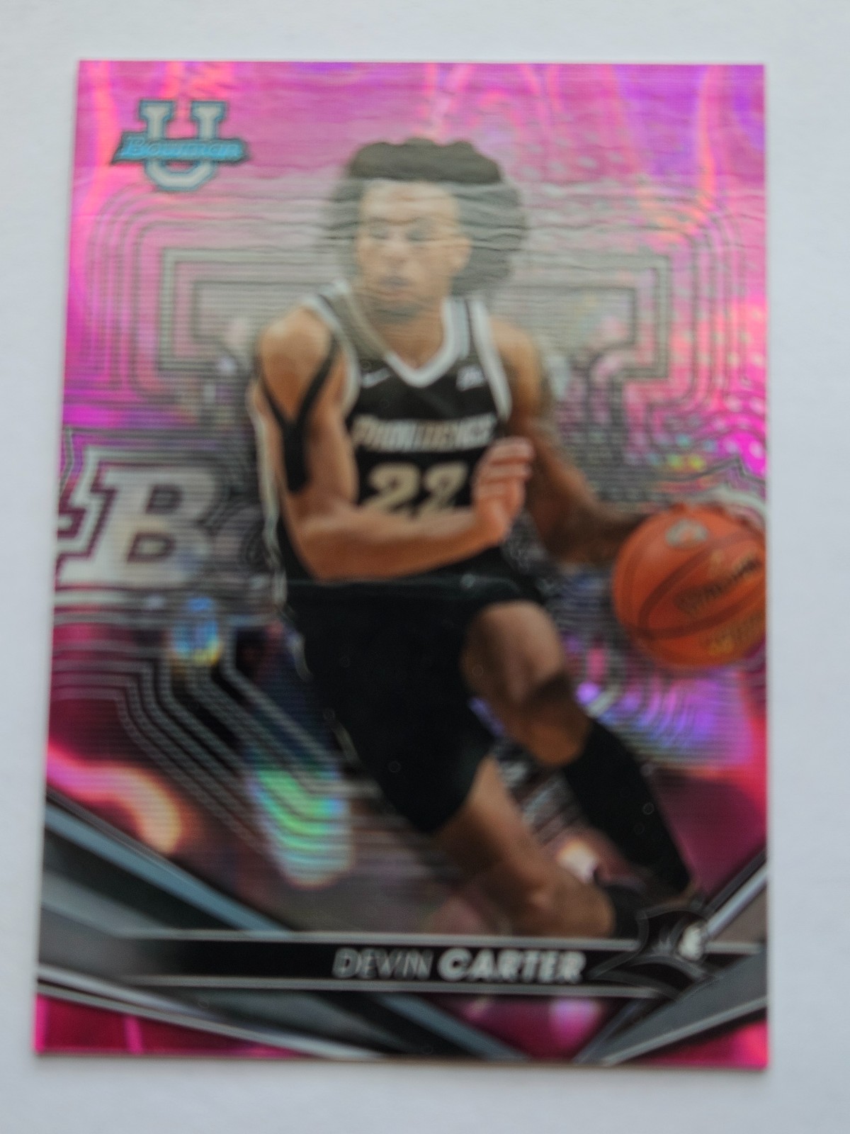 Devin Carter - 2022-23 Bowman Best University Pink Lava Refractor SN 73/100