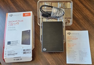 Seagate STHN2000400 Backup Plus Slim USB 3.0 2TB External Hard Drive - Black