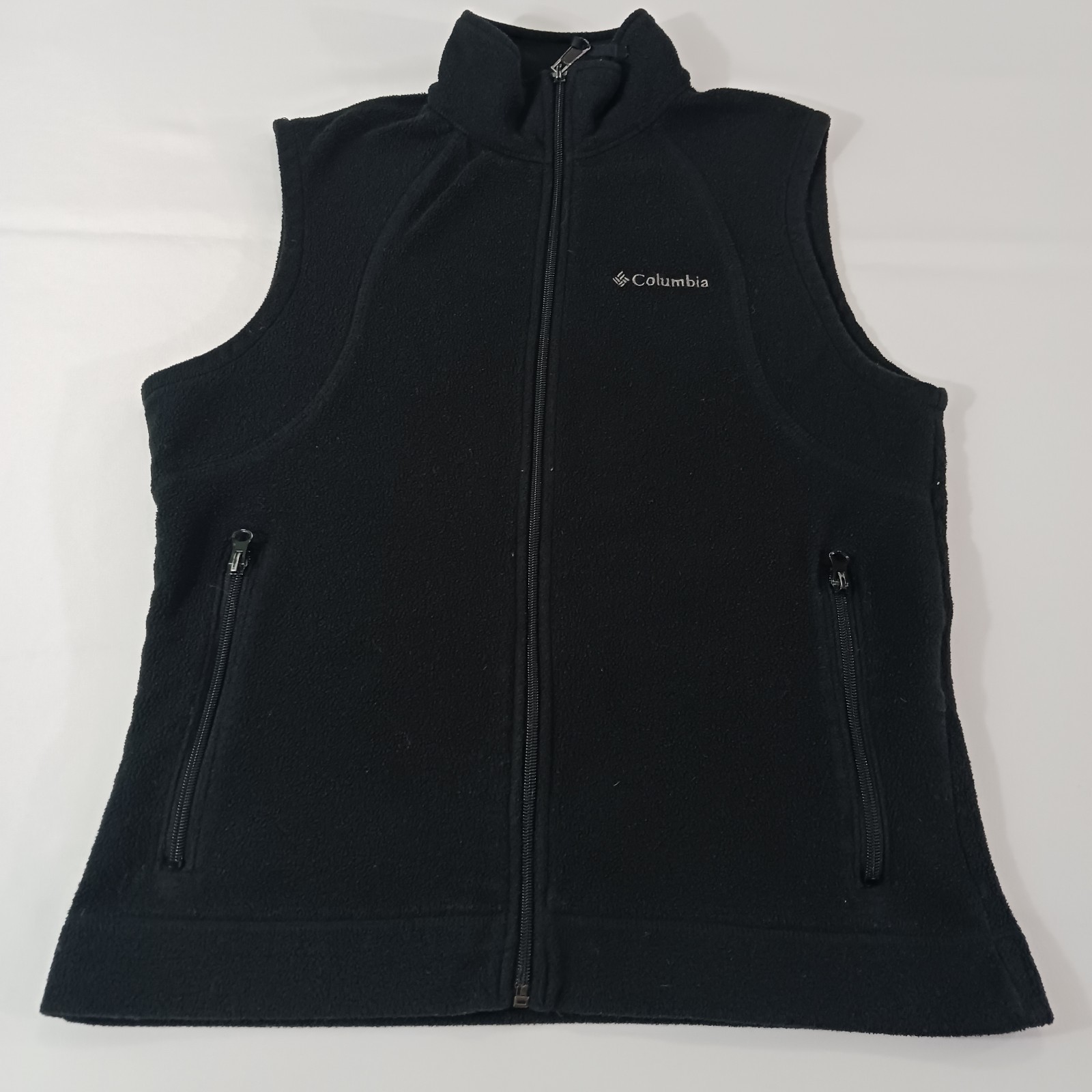 Columbia WL1017 Black Fleece Full Zip Vest With Pockets Women’s Size Small