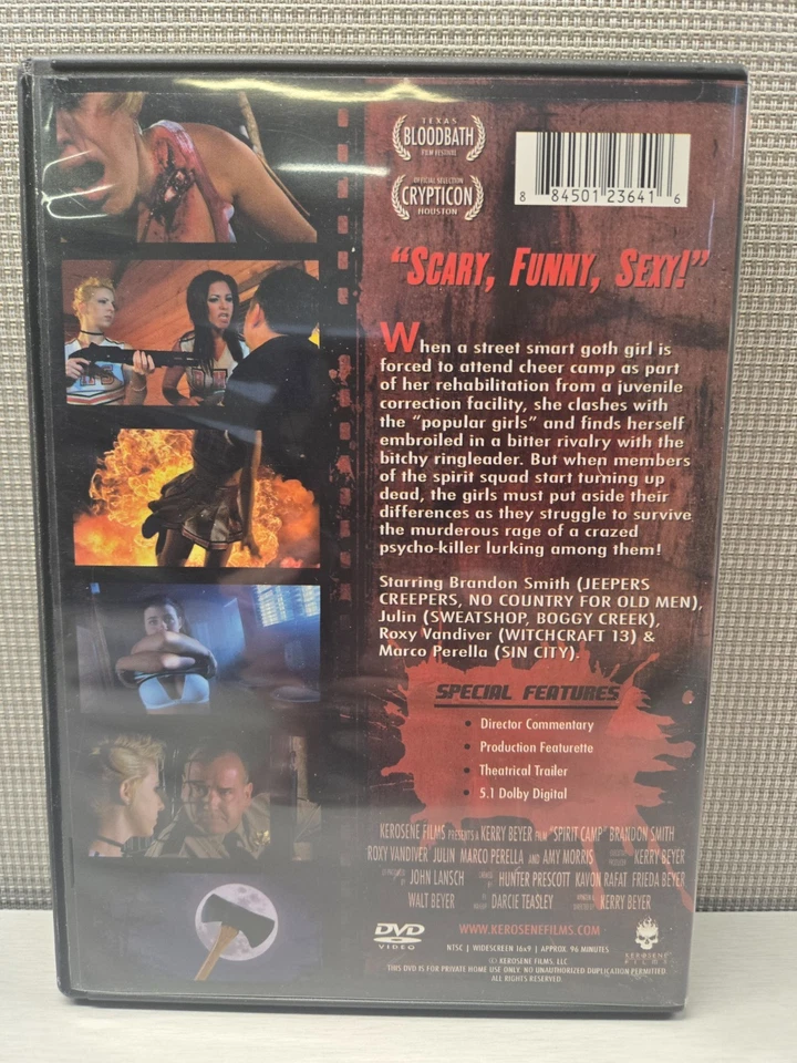Spirit Camp (Unrated Special Edition DVD, 2010) Cheerleader Horror Slasher, RARE - Image 2 of 4