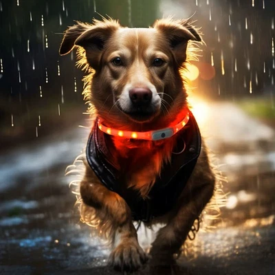 ILLES-LAEDCHEN exklusiver LED Leuchtring für Hunde - Ein Halsband 15 Funktionen beste Qualität