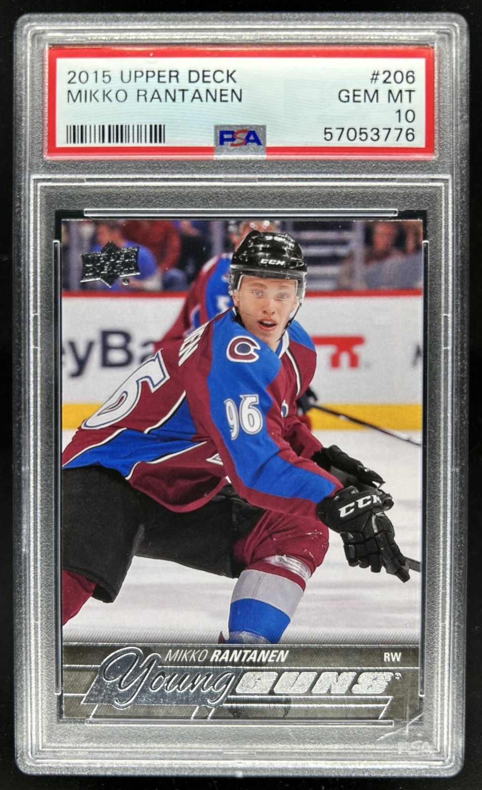 2015-16 Upper Deck Mikko Rantanen Rookie Young Guns RC #206 Avalanche PSA 10