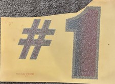 Original Vintage 1 Glitter Iron On Transfer