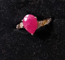 Burmese Ruby & Diamond 9K Gold Ring 2.30cts Size P