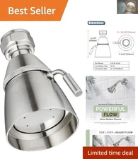 High Efficiency Brushed Nickel Shower Head - Ultimate Adjustable Spa Experience