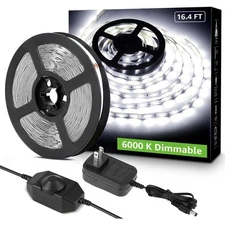 5M 10M Super Bright 2835 Daylight White 6000K LED Strip Dimmable Tape Lights 12V