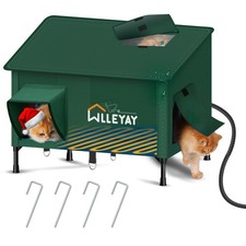 Extra Large Size Heated Cat House for Outside Winter,Weatherproof Outdoor Cat...