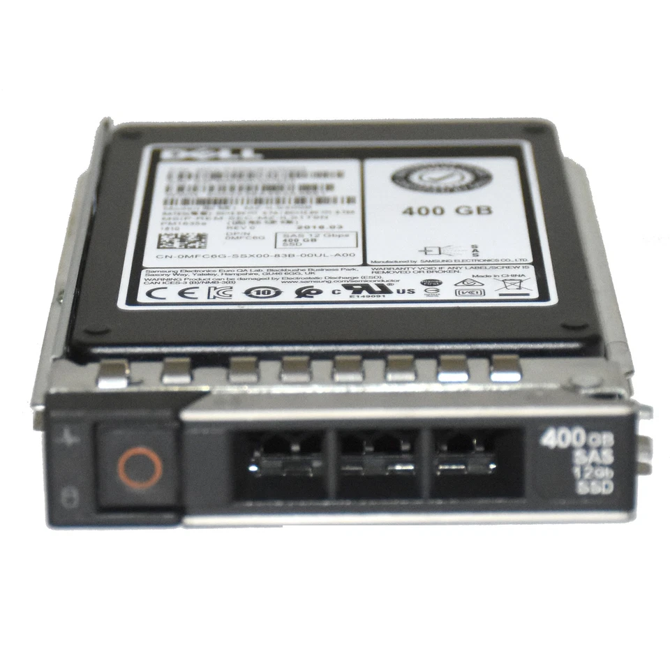 Dell PowerEdge G14-G17 MZ-ILS400B MFC6G 400GB SAS 12Gbps MU HS 2.5" SSD w/ Tray - Image 2 of 4