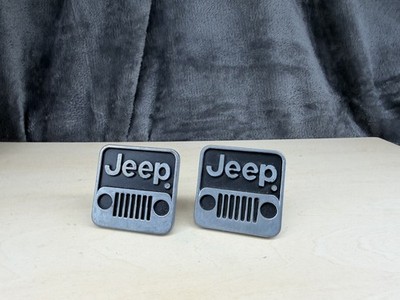 Set of 2 Jeep Grille Cabinet Drawer Knobs Pulls Metal Silver Black 2 